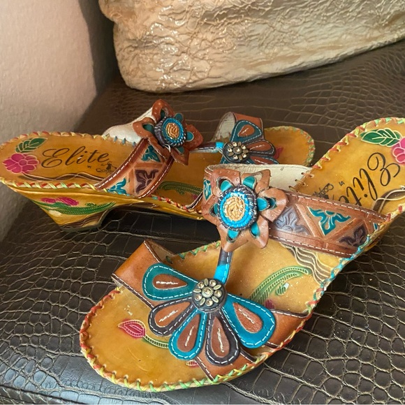 Elite by Corkeys BoHo Ethnic Sandals Comfy Unique - Picture 1 of 4